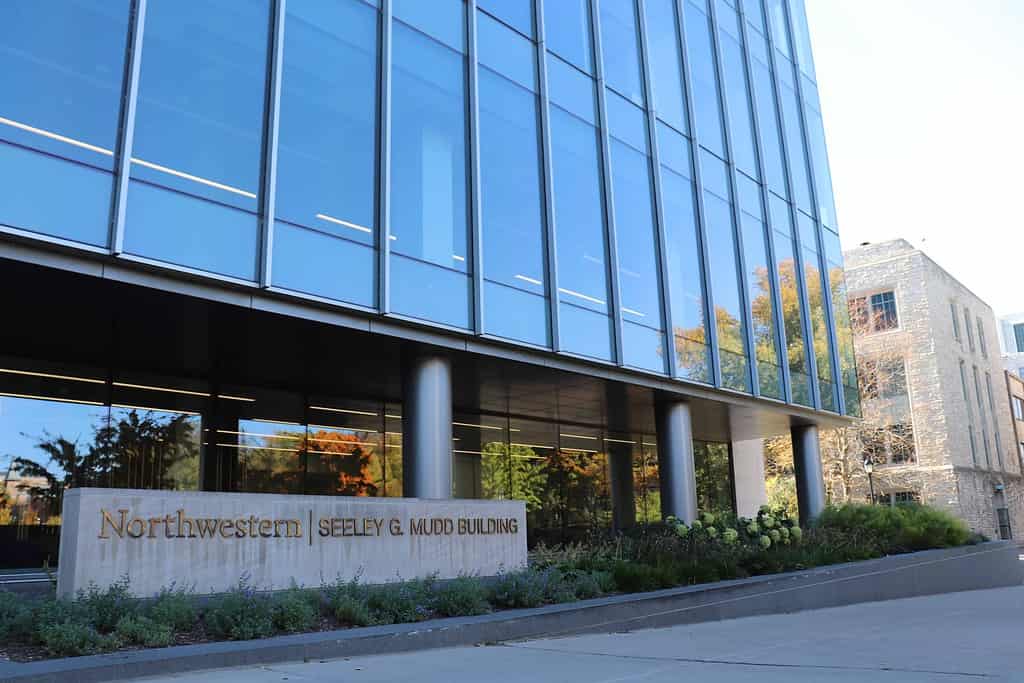 A photo of Mudd Library on NU's Evanston campus