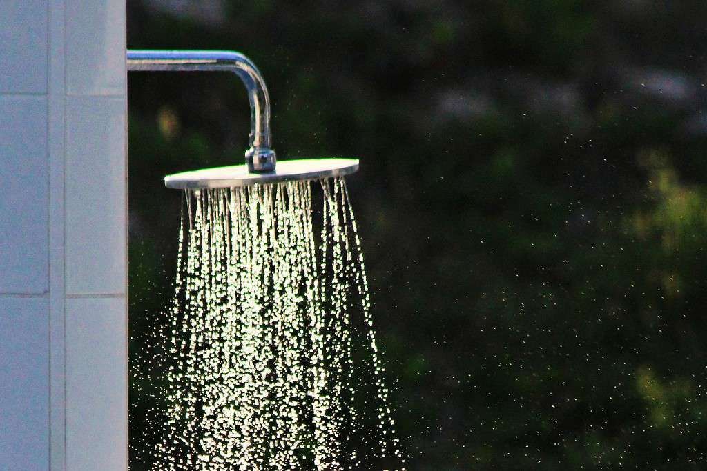 Image of a shower spraying water